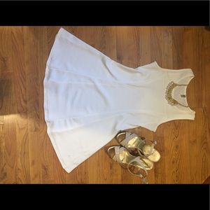 White fit and flare dress.