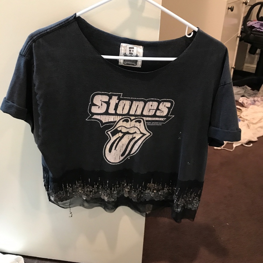 Rolling Stones cropped vintage tee