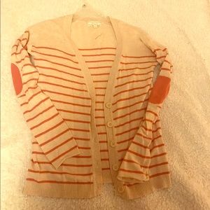 Striped cream and pink cardigan