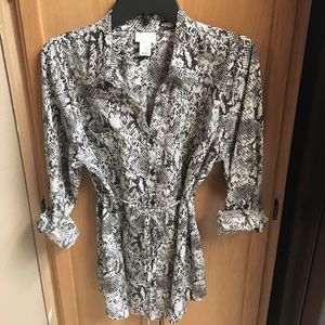 Snakeskin print maternity blouse