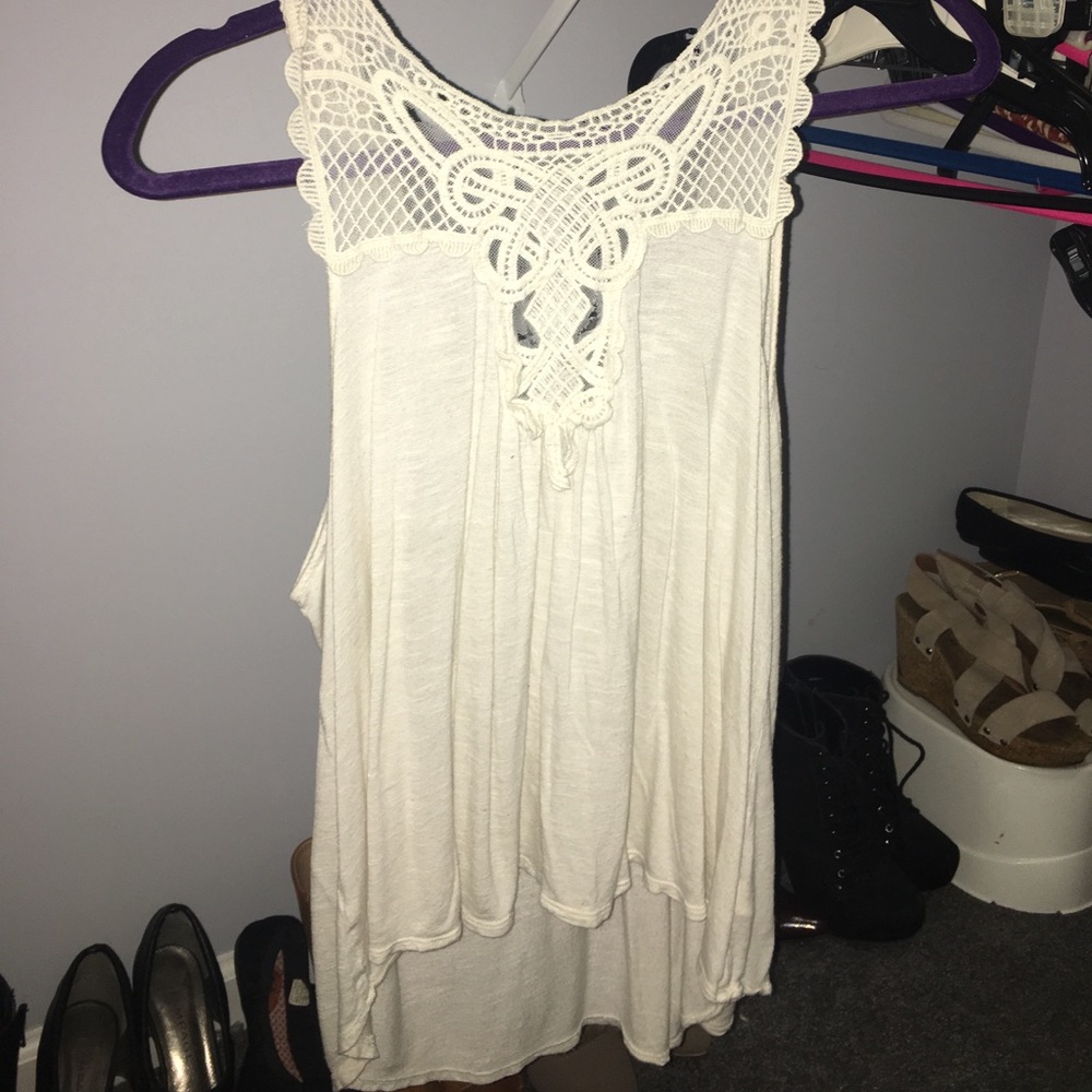 lace cream tank top