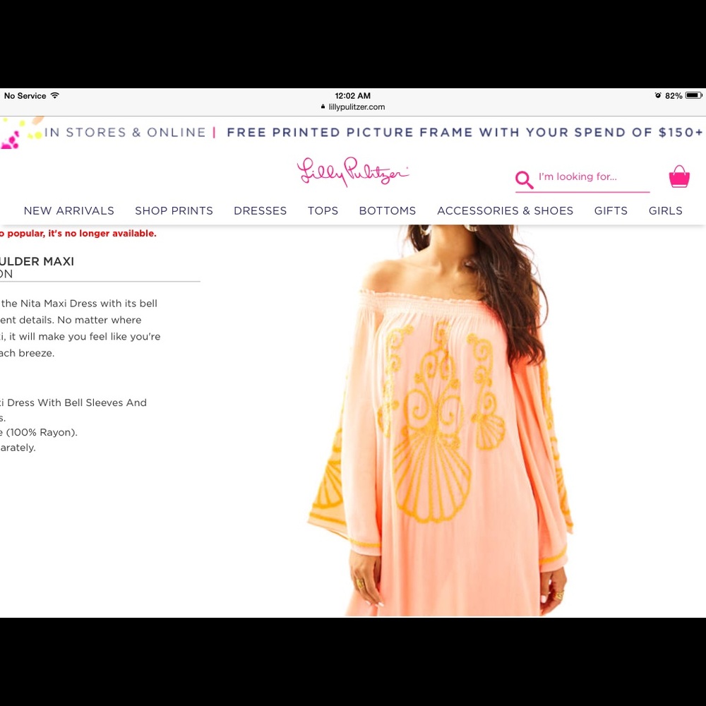 🌺 beautiful Lilly Pulitzer Nita of shoulder maxi.