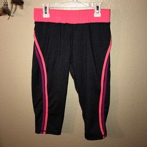 Dark Gray & Pink Capri workout leggings