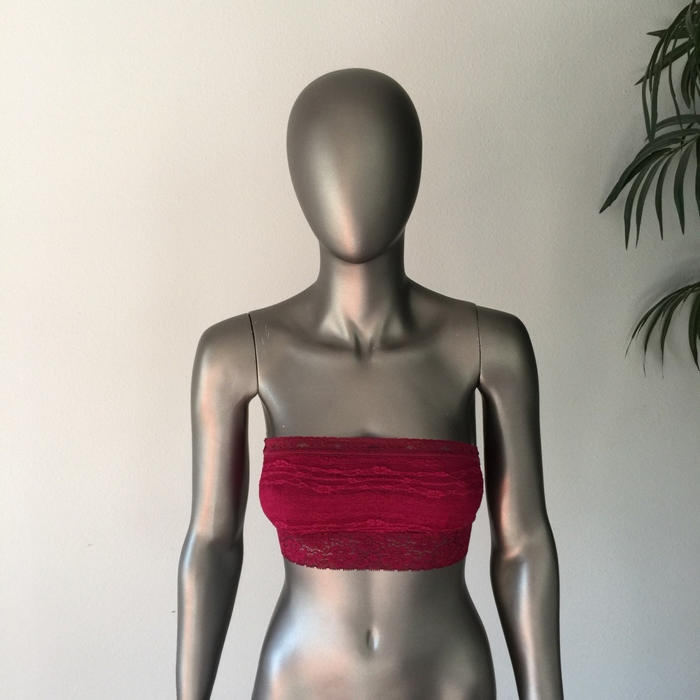 FREE PEOPLE Lace Bandeau Bralette in Fuchsia SMALL