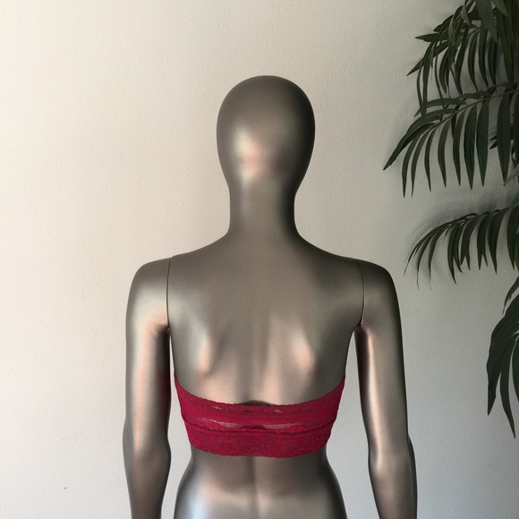 FREE PEOPLE Lace Bandeau Bralette in Fuchsia SMALL - Picture 3 of 5