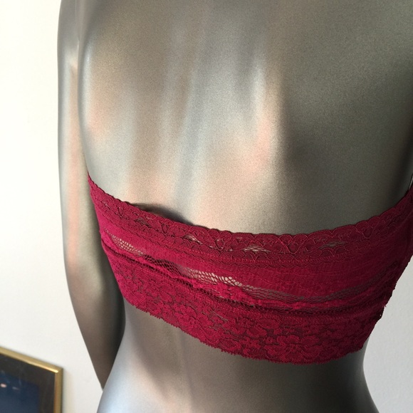 FREE PEOPLE Lace Bandeau Bralette in Fuchsia SMALL - Picture 4 of 5