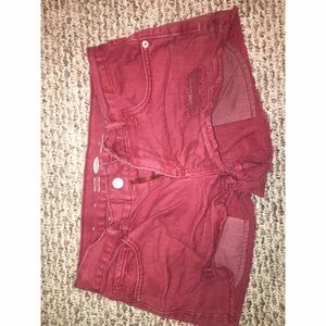 Old Navy distressed denim shorts, size 0