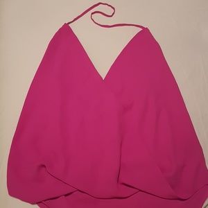 fuscia halter top