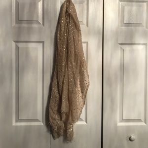 Lightweight Gold Polka Dot Scarf