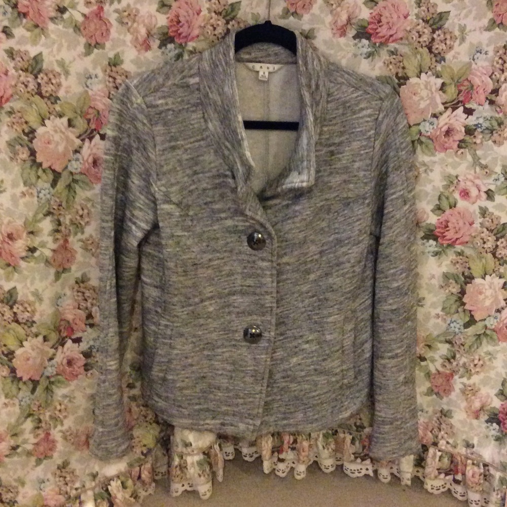 Cabi Grey Sweatshirt Button Up Jacket