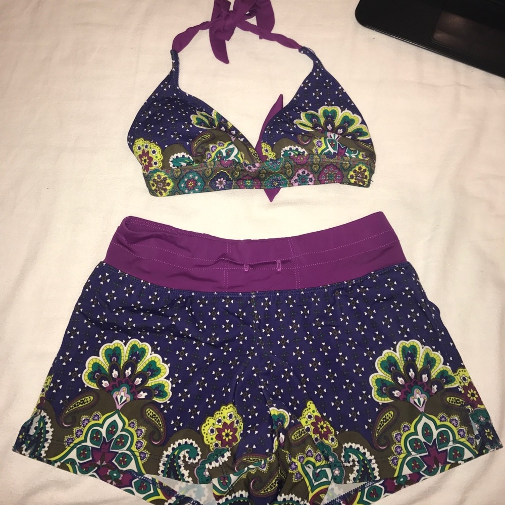 Purple Printed Athleta Swimsuit