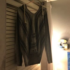 Gray and blue hoodie