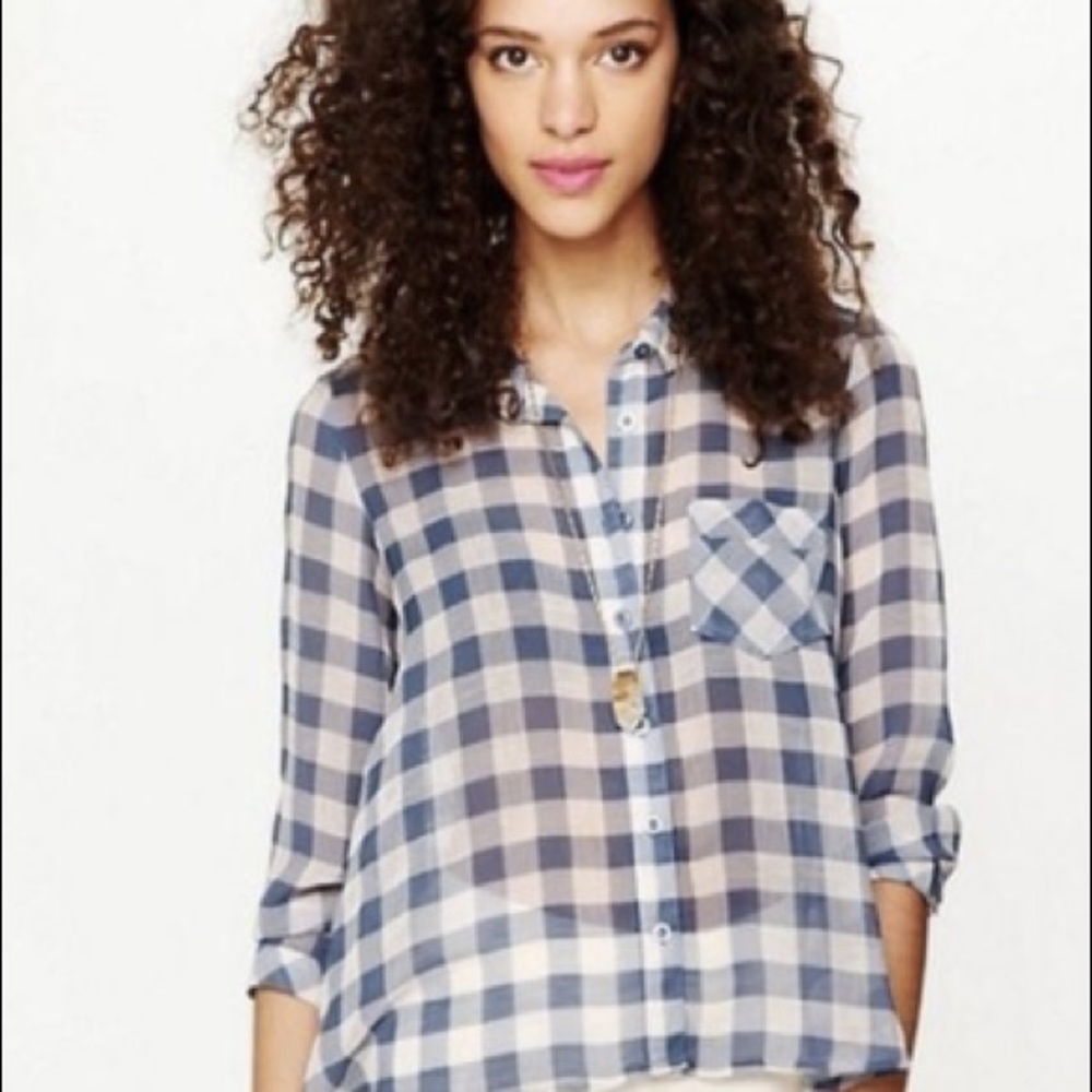 Everyday, sheer plaid shirt perfect for summer