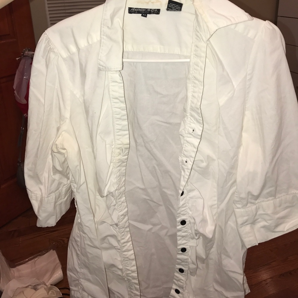 White black button up