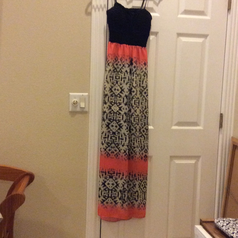 Layered Long Dress with a cut out back.
