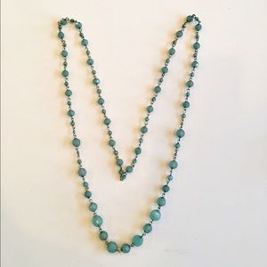 Turquoise colored beaded necklace