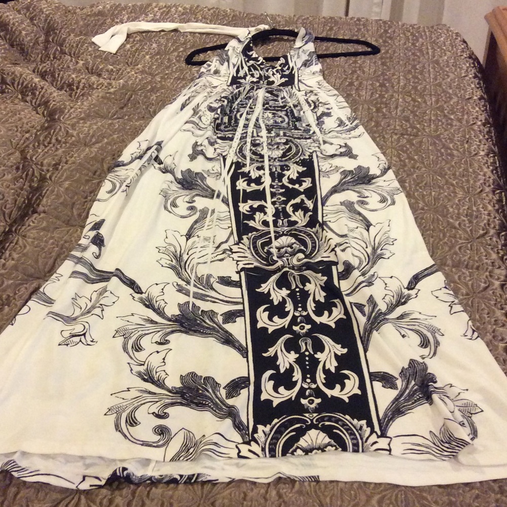 Long Black and White Dress