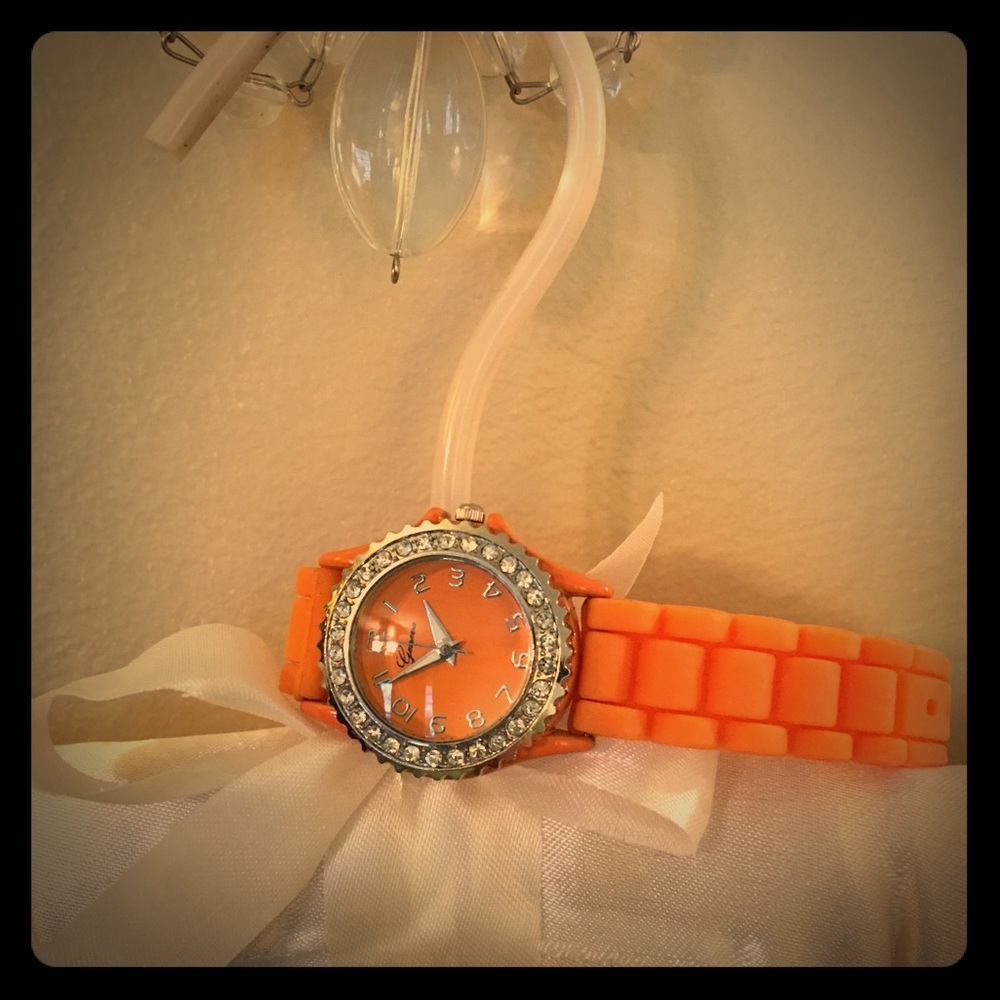 Bright Orange Geneva watch