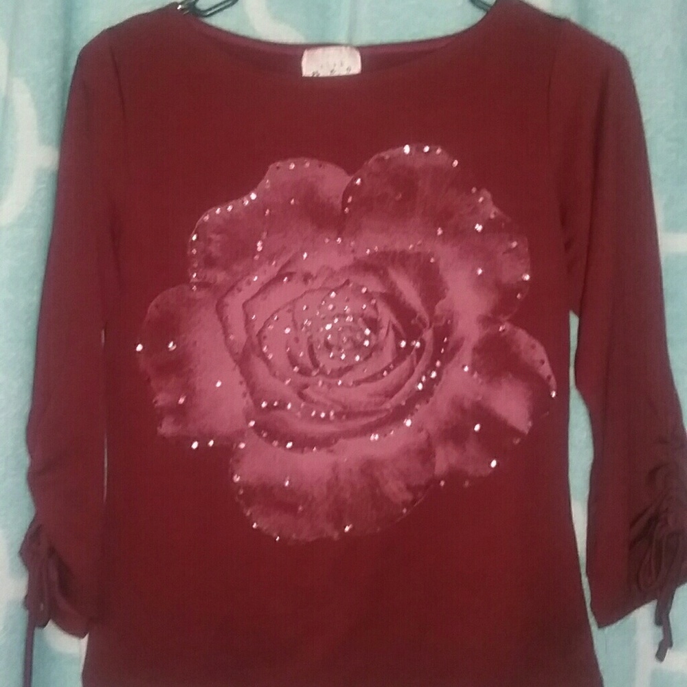 Juniors large vintage 3/4 sleeve blouse