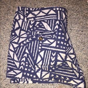 Navy blue & White Khaki shorts