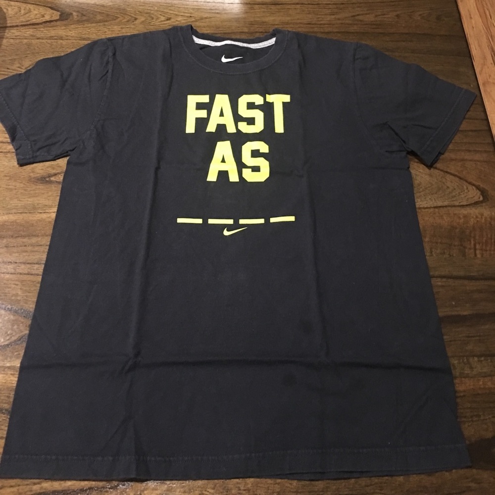 Nike FAST AS _ _ _ _ Black & Neon Yellow Tee