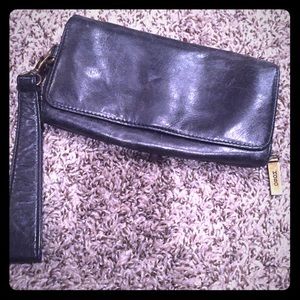 HOBO Black Leather Wristlet