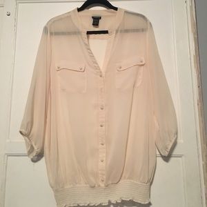 Final price Torrid ivory chiffon top