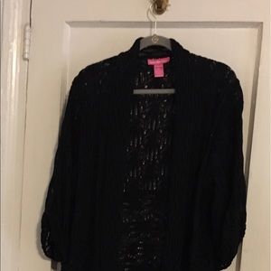 Black mesh Carolann sweater