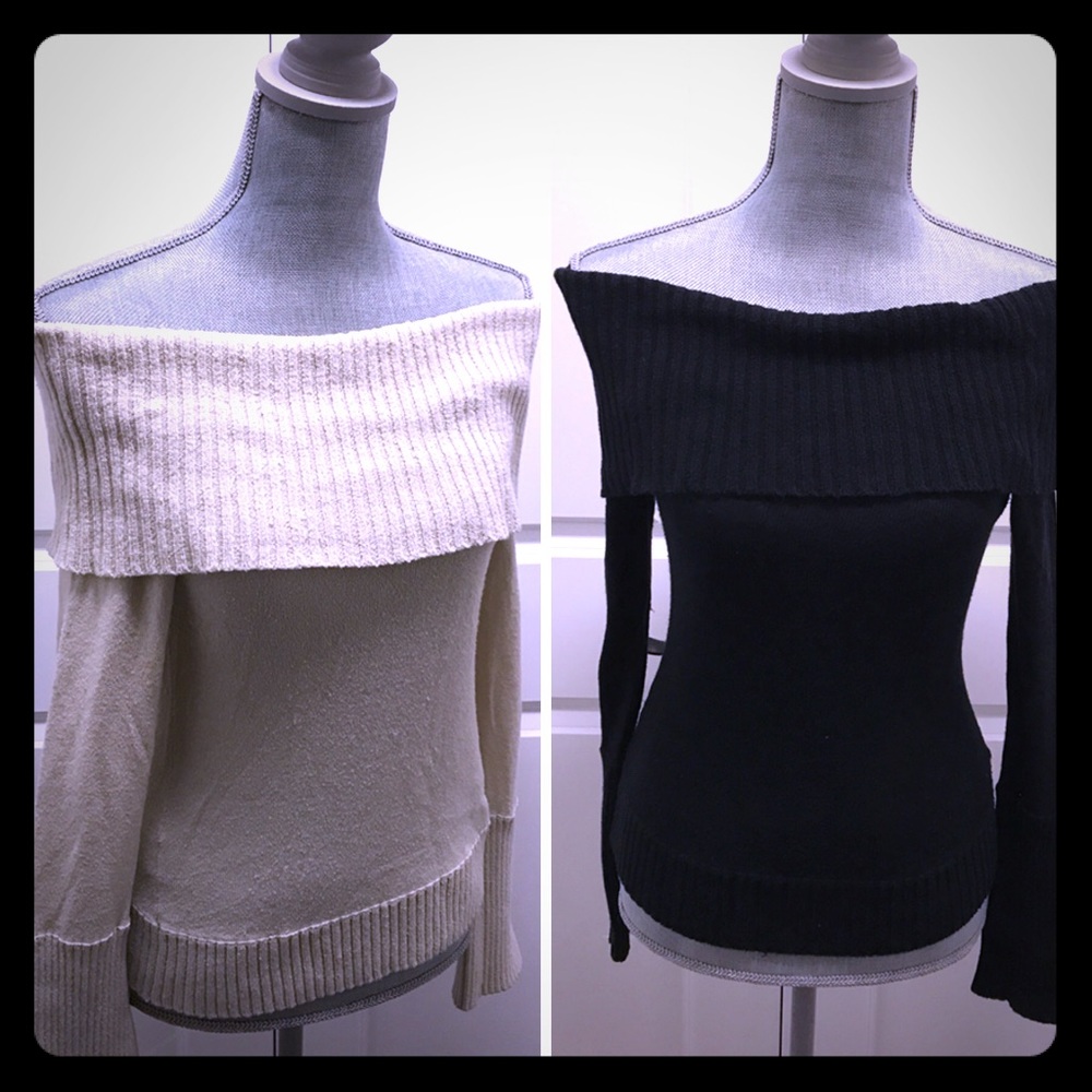 BCBGMAXAZRIA Off Shoulder Sweaters