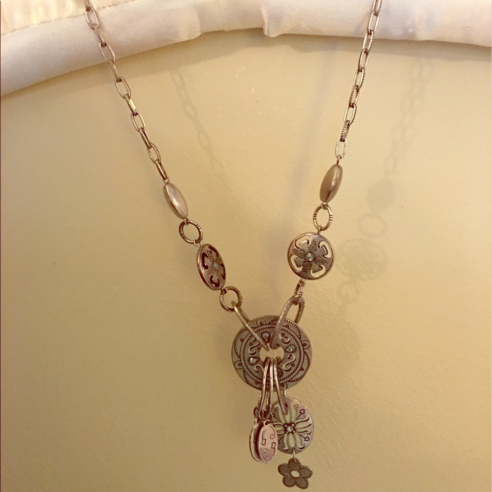 Really pretty brushed silver necklace