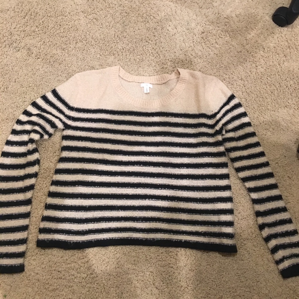 Black and beige striped sweater