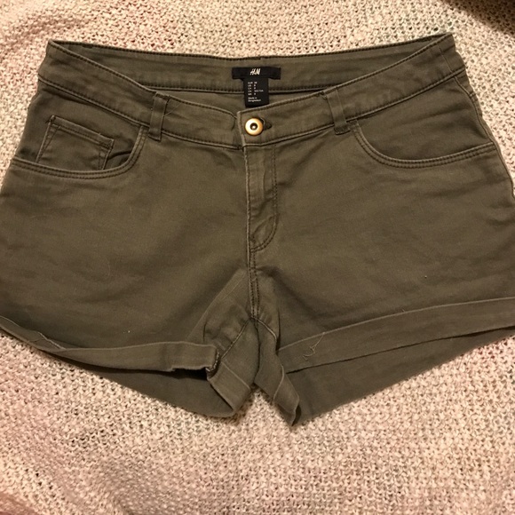 H&M Shorts Hm Army Green Jean Shorts Gently Used Poshmark