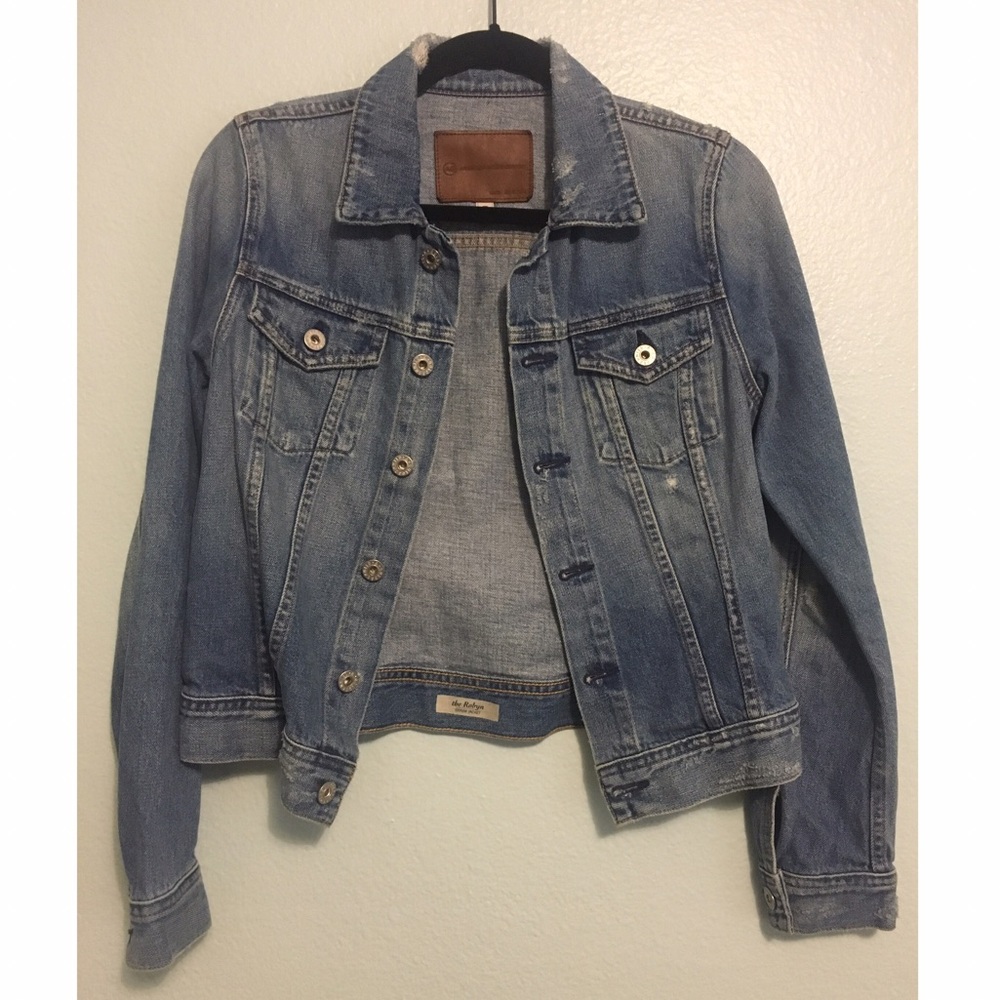 Distressed denim jacket