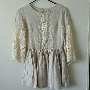 Crochet sleeve minidress