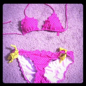 Xs VICTORIAS SECRET BOTTOMS PINK/white yellow ties