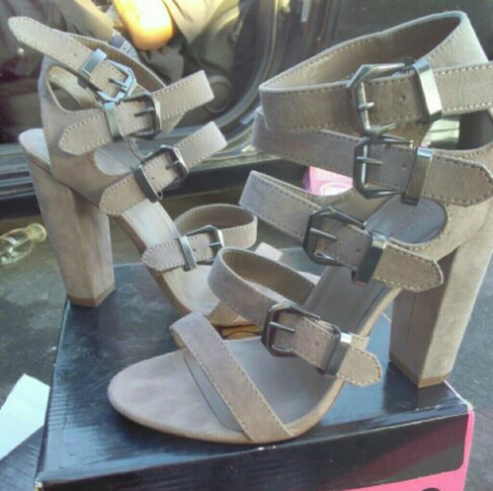 Charlotte Russe Taupe Buckle Heels ??