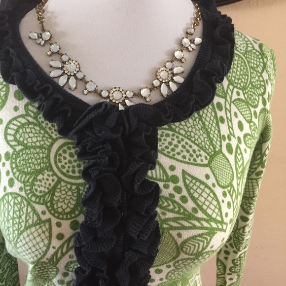 Tabitha green Floral Ruffle Cardigan - Picture 3 of 6