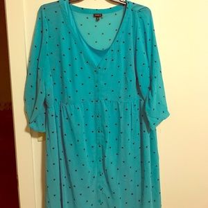 Heart Print Chiffon Shirt 👗 Torrid Sz 3
