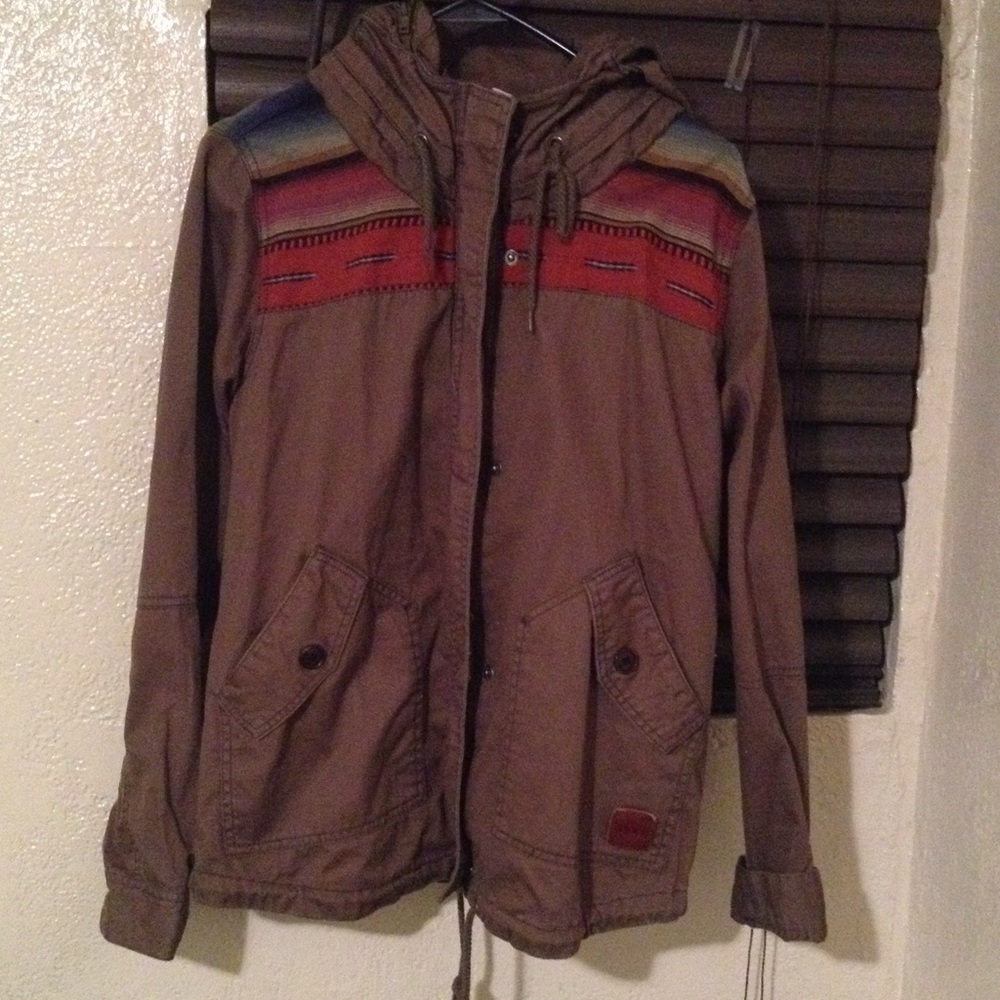 Roxy Juniors' Hooded Military Jacket. Like new