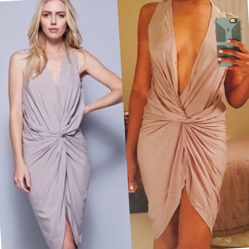 🎉NEW ARRIVAL 🎉Sexy Greek Inspired Gray Dress - Picture 1 of 8
