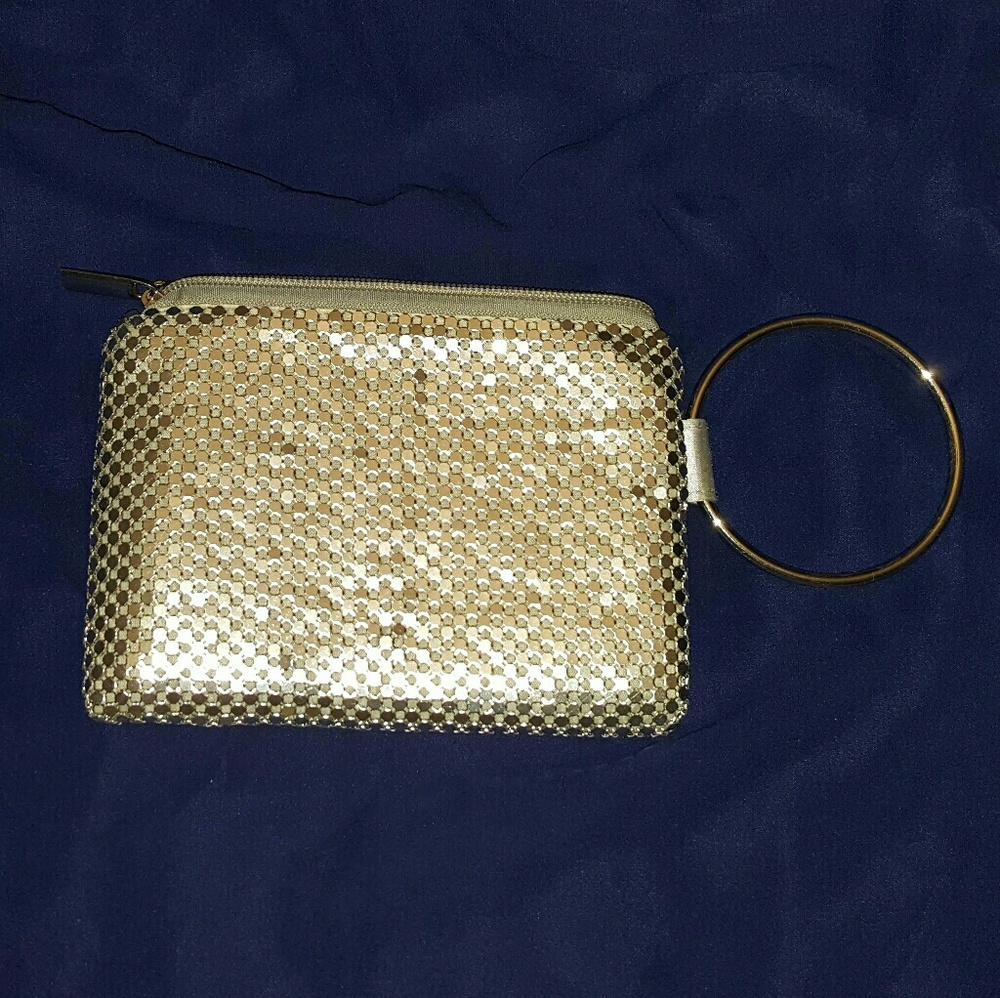 Silver shimmery wristlet with wrist Loop NWOT
