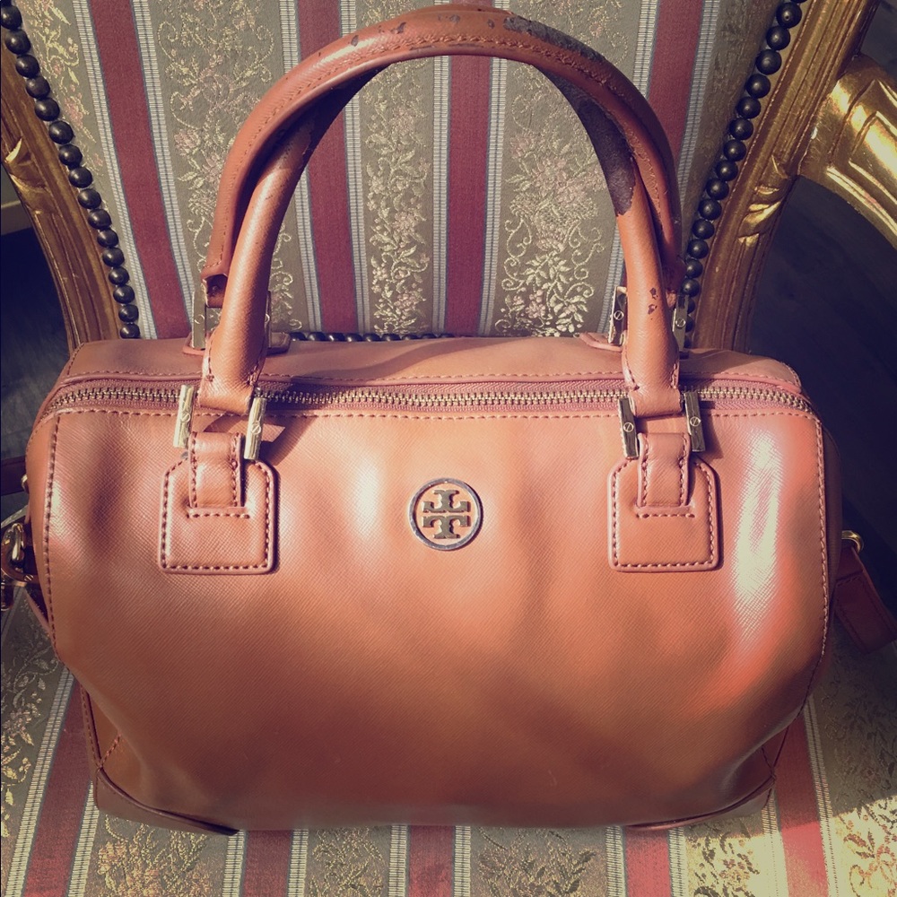 Pre-owned Tory Burch Robinson Middy Satchel Purse