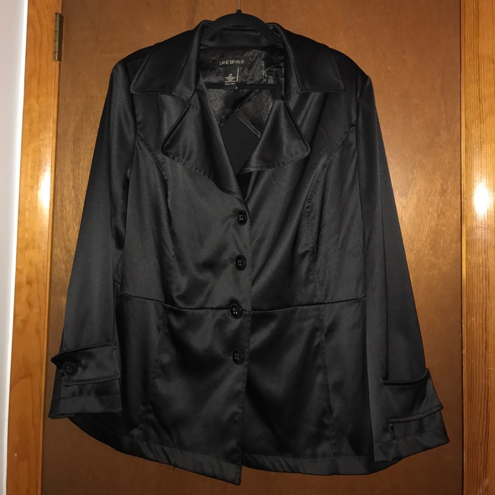 Lane Bryant Black Sateen Evening Jacket, NWOT