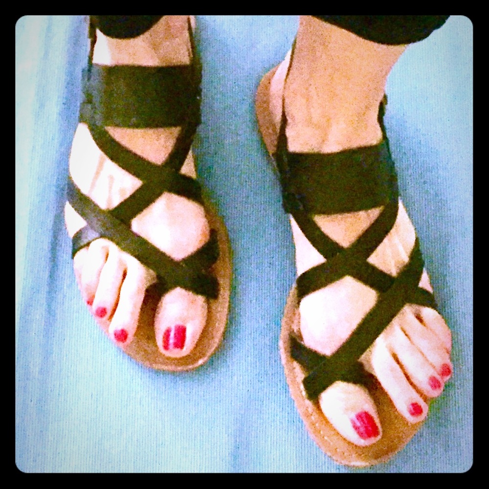 Black strappy sandals