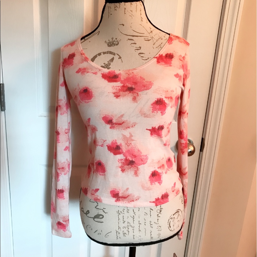 Mudd Flower Printed Pink Crop Top