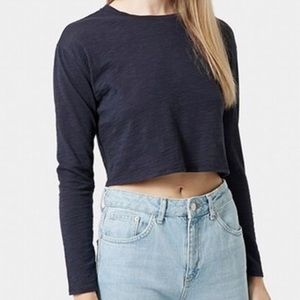 topshop long sleeve cropped top