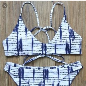 Blue and White Bikini