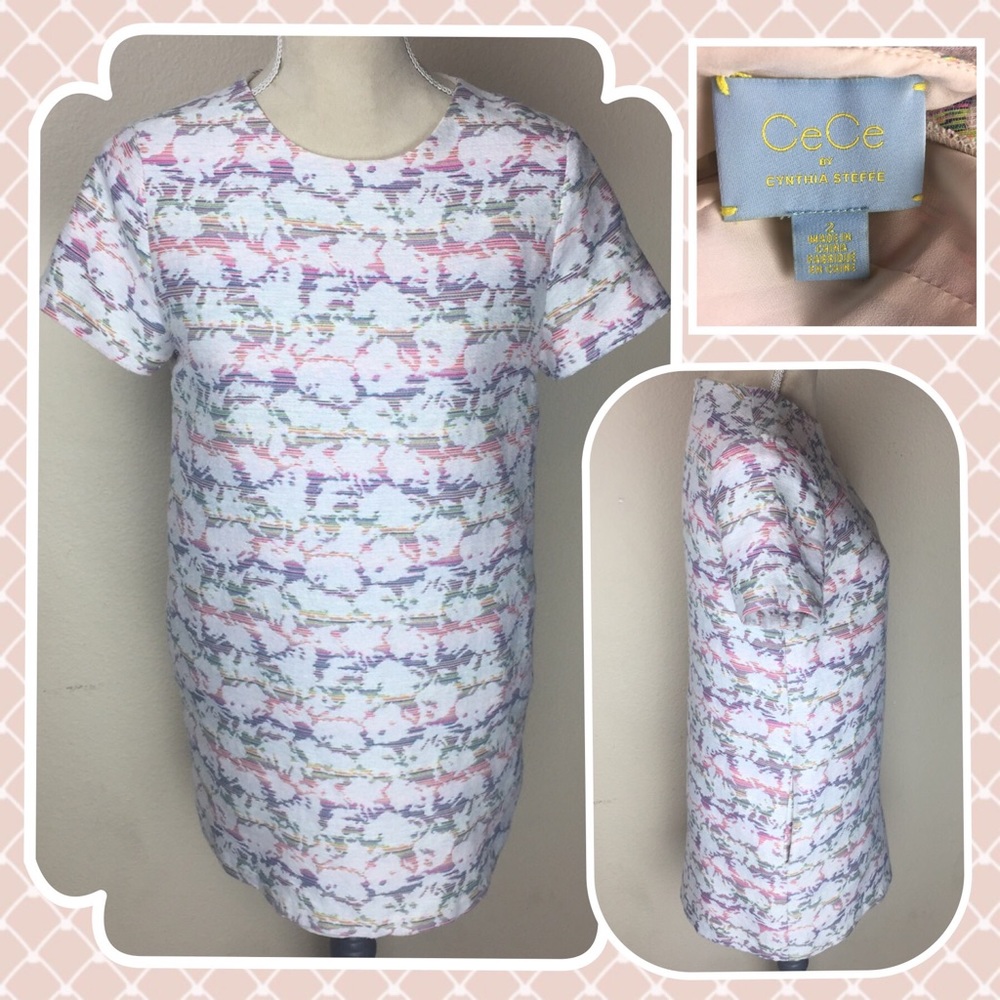 CeCe Cynthia Steffe Floral Shirt Dress Pockets 2