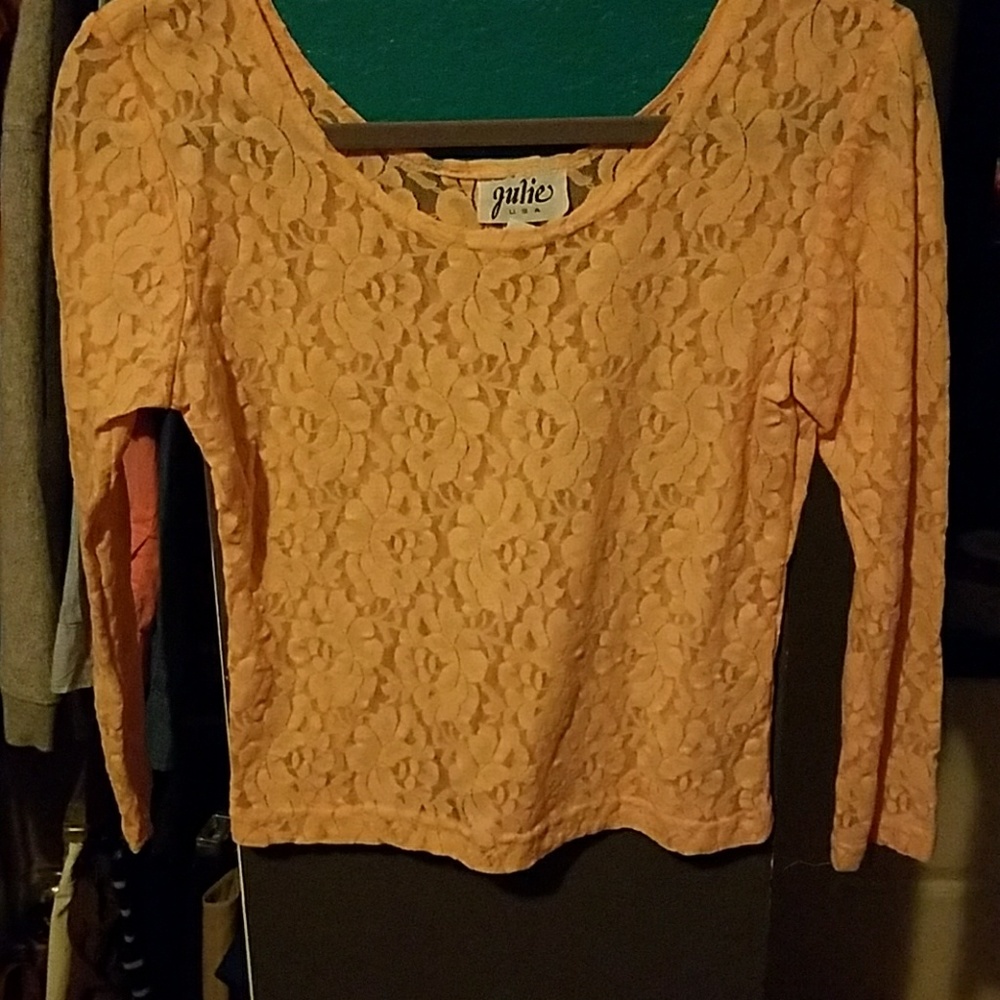 Pink lace long sleeve