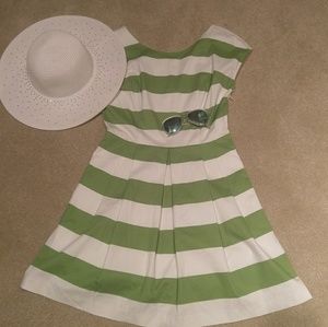 Green striped dress